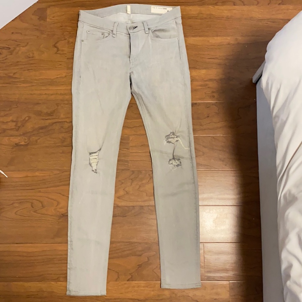 Rag & Bone gray distressed skinny jeans- size 29